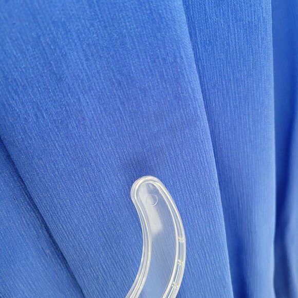 Vintage 100% Silk Blue Dress by Designer Frank Masandrea - MD/8 - Picture 11 of 12